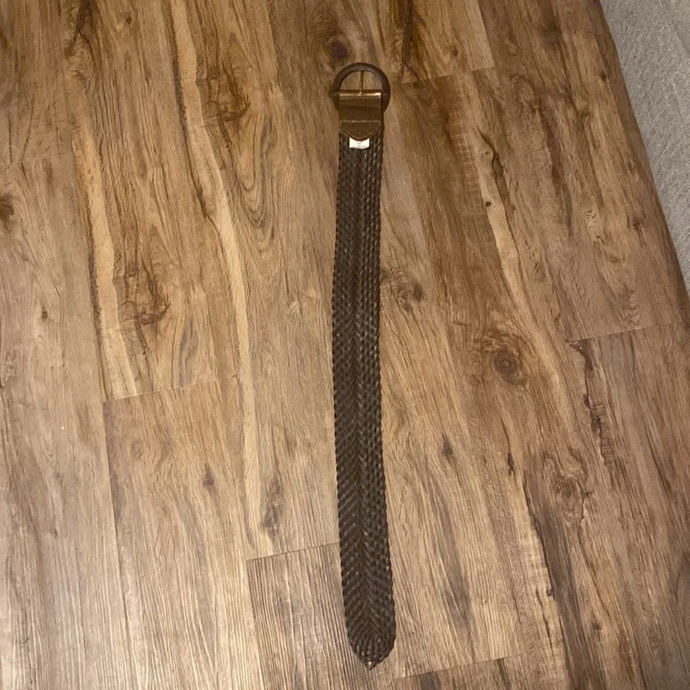 Y2K Genuine Leather Wide Woven Belt